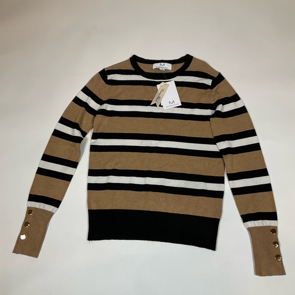 Magaschoni Long Sleeves Black & Ivory Blouse XS - Picture 8 of 8